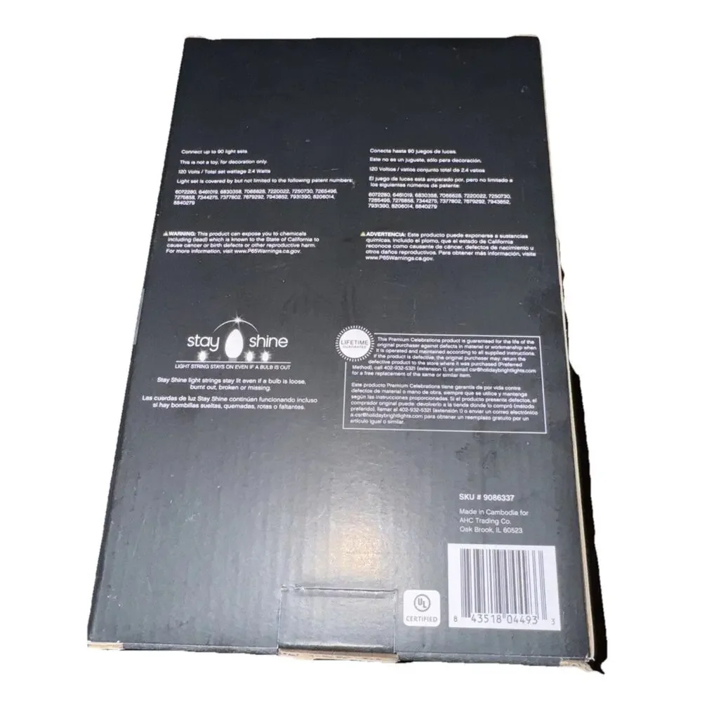 Celebrations Platinum LED C6 LIGHTS 50CT Warm White Christmas Wedding New NIB